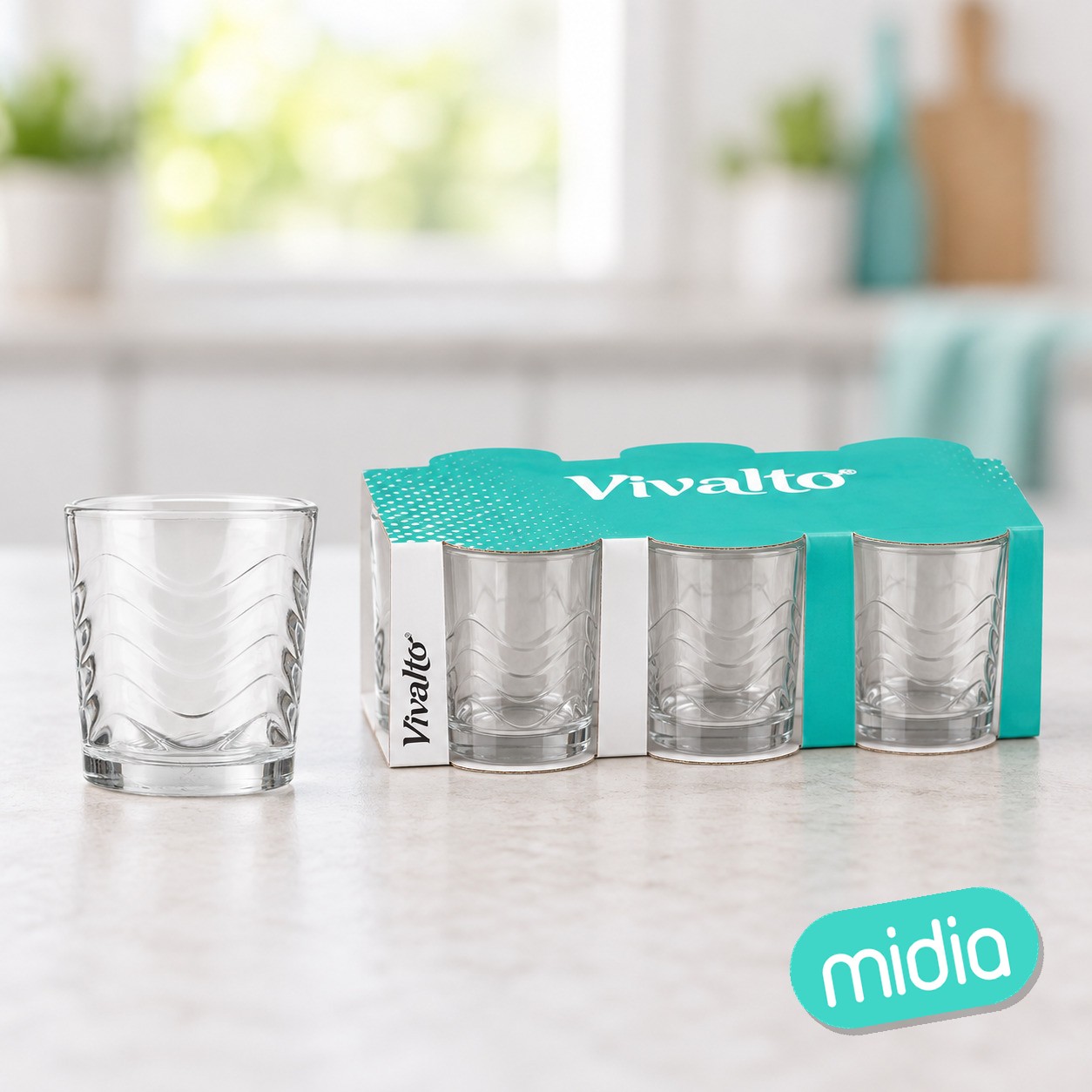 Set 6 vasos 265ml ondas sella