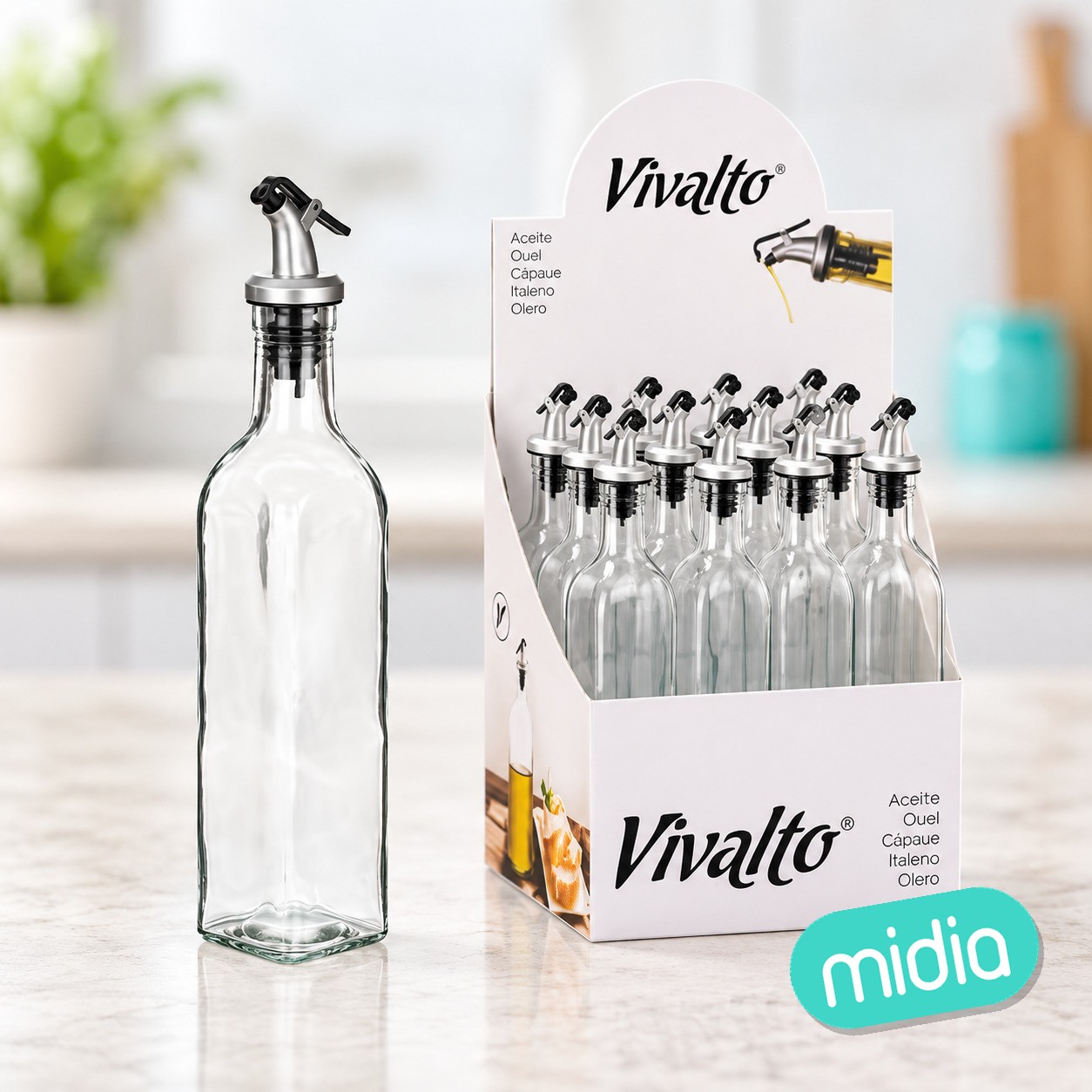 Aceitera vidrio tapon dosificador 500 ml