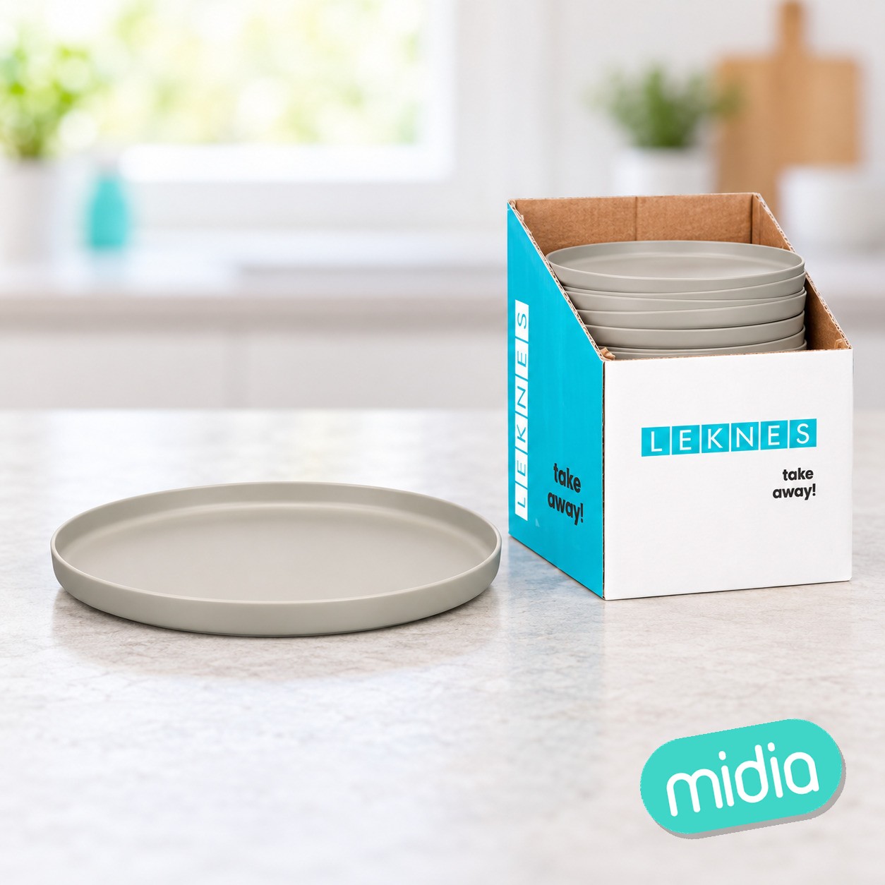 Plato llano 25cm diam gris