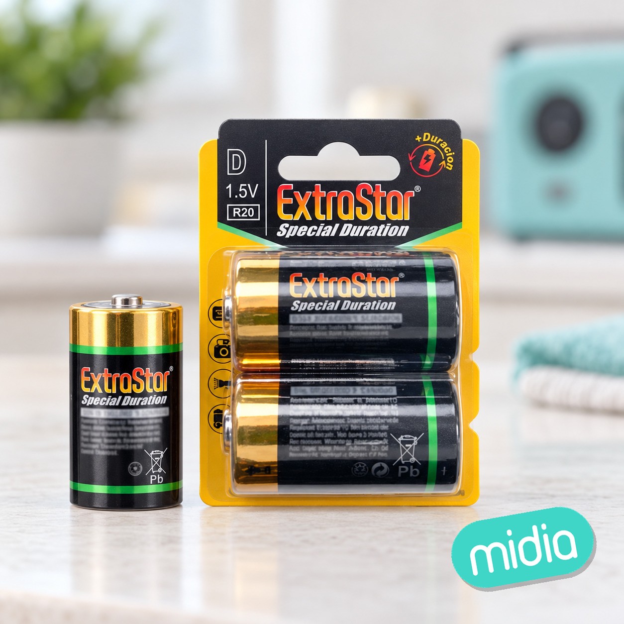Pilas (extrastar) r2od 1.5v blister 2 pi