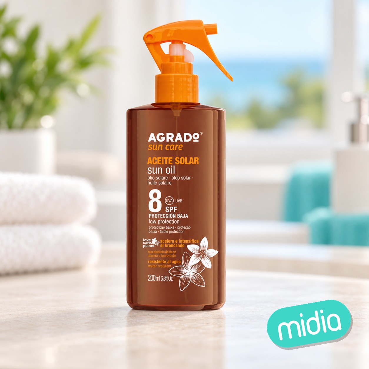 Agrado aceite solar spf8 200ml