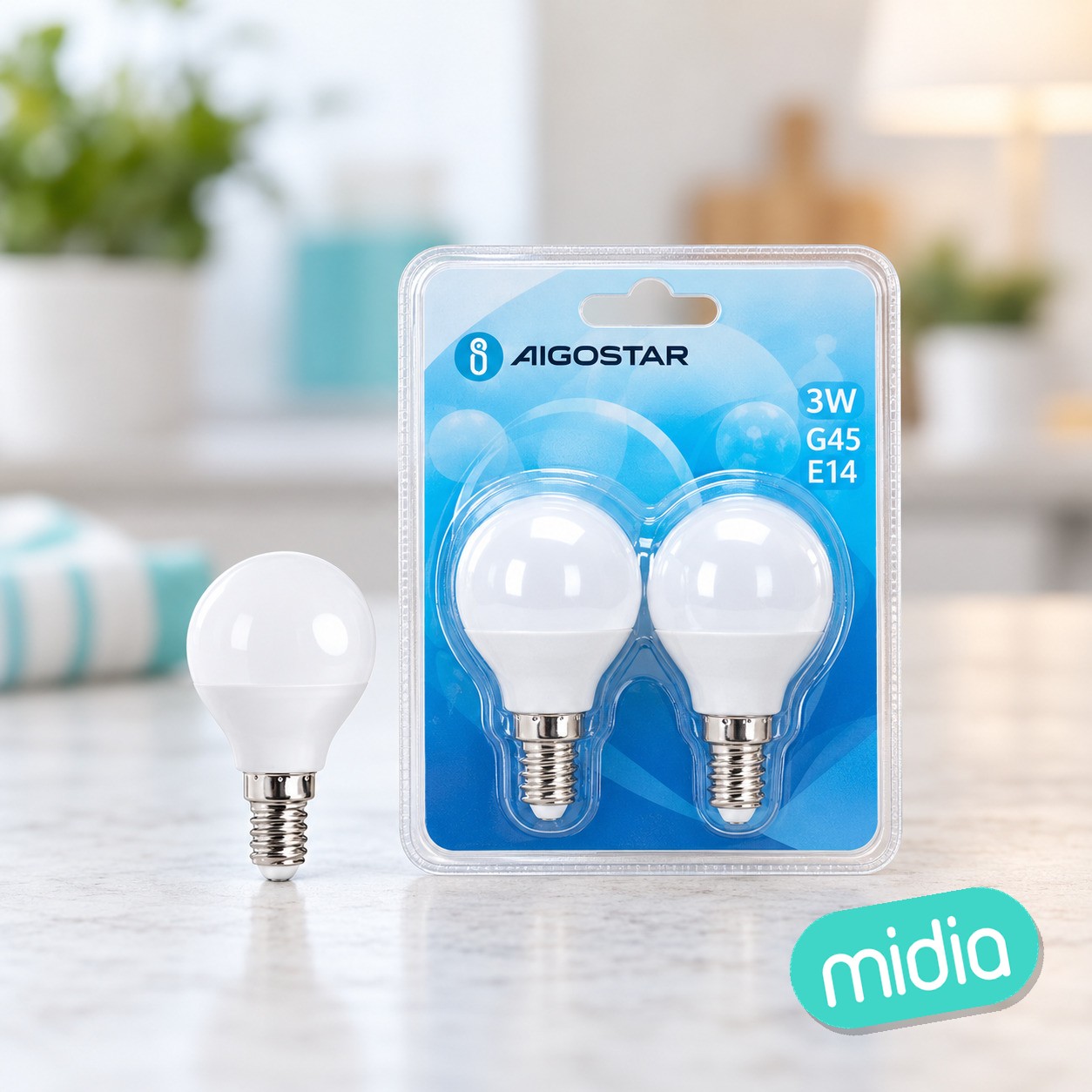 Bombilla LED G45-E14-3W-6500K-255lm-2 unidades