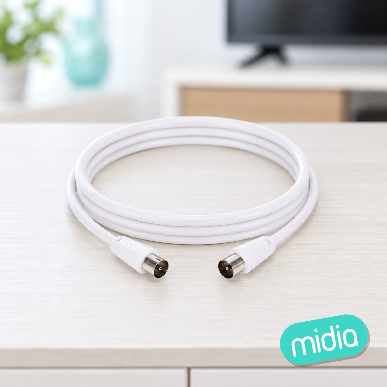 Cable de TV, 3 m, blanco