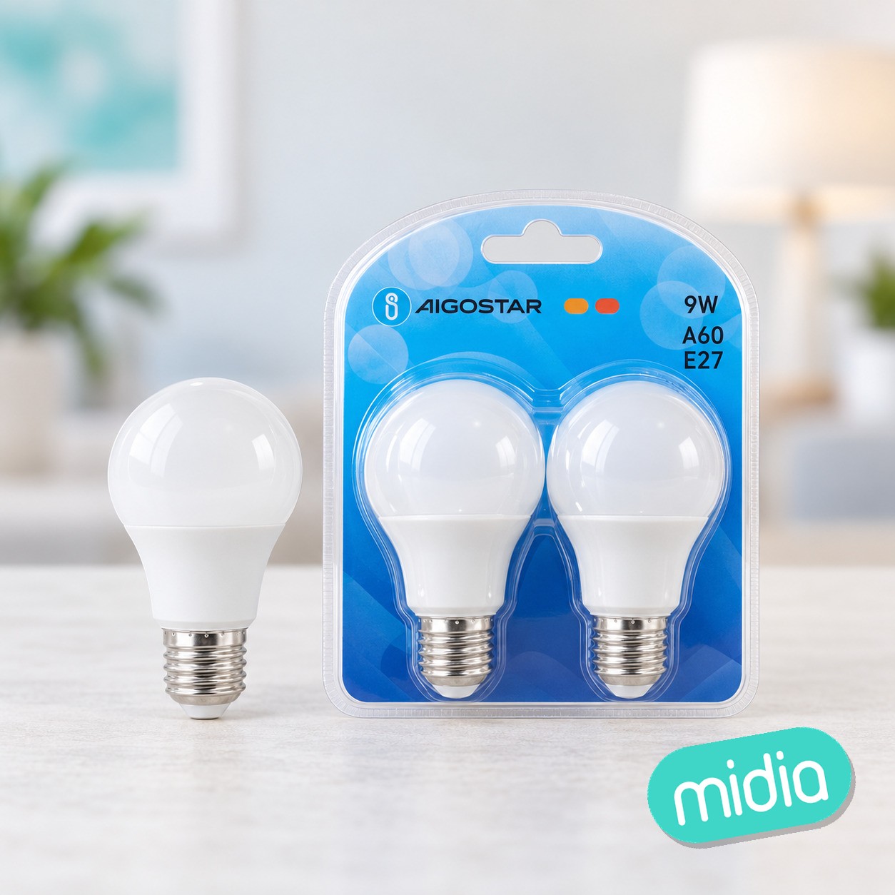 Bombilla LED A60-E27-9W-6500K-840lm-2 unidades