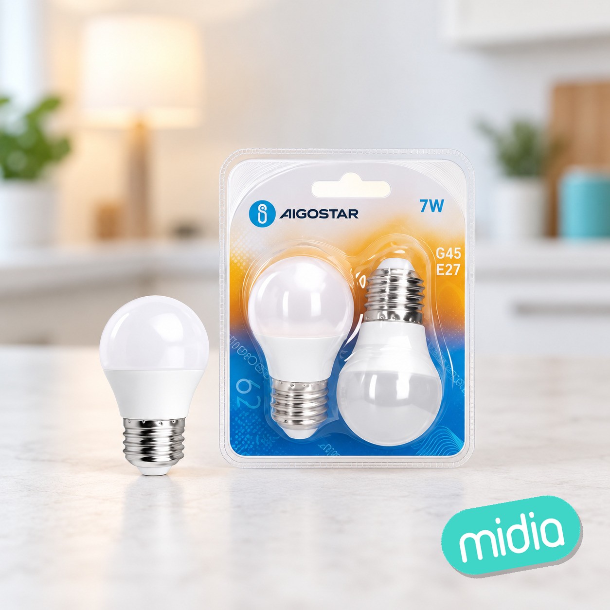 Bombilla LED G45-E27-7W-3000K-620lm-2 unidades