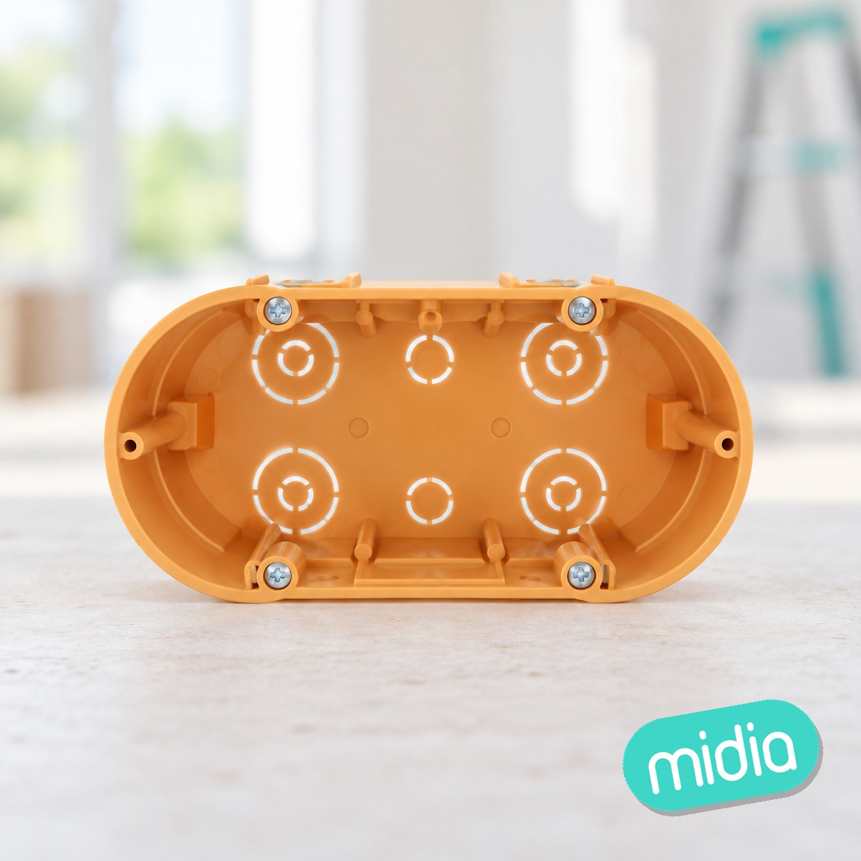 Caja empotrada para interruptor alemán de 2 llaves, naranja