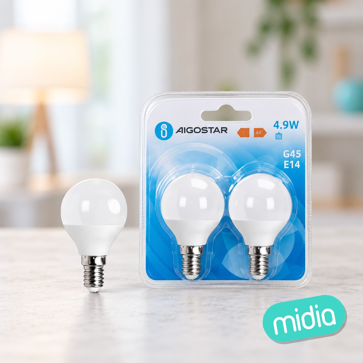 Bombilla LED G45-E14-4.9W-6500K-420lm-2 unidades