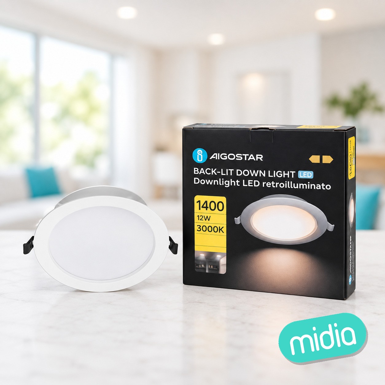 Downlight E6 LED empotrable redondo 12W Luz cálida