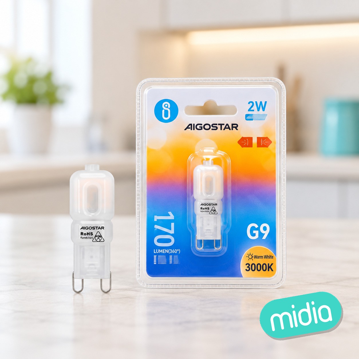 Lámpara LED (blanco lechoso) G9 2W