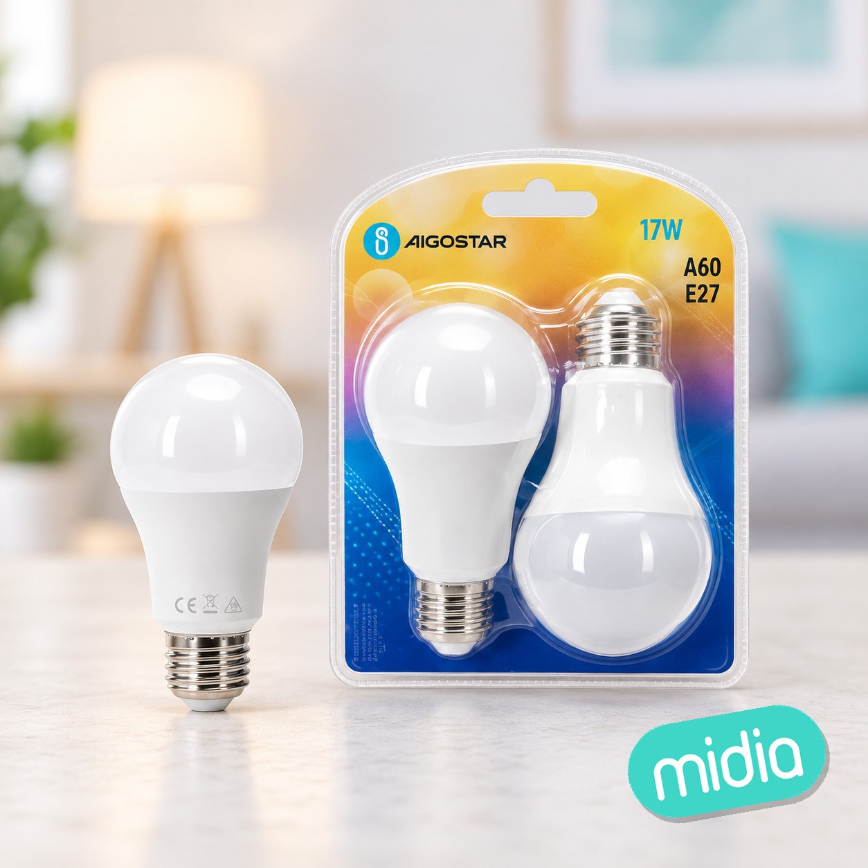 Bombilla LED A60-E27-17W-3000K-1720lm-2 unidades