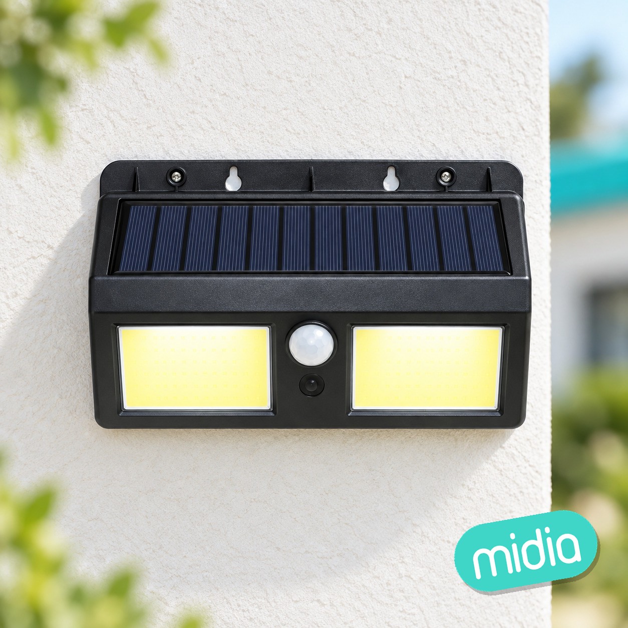 Lámpara de pared con sensor solar LED-1.5W-6500K-200 lm-IP65-Sensor de movimiento