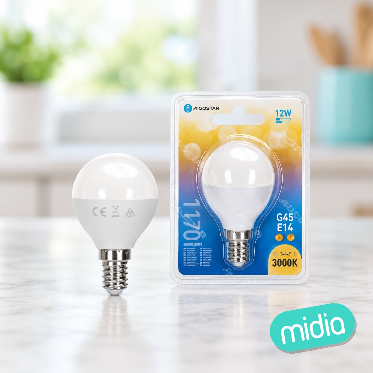Bombilla LED G45 12W 3000K 1170lm E14