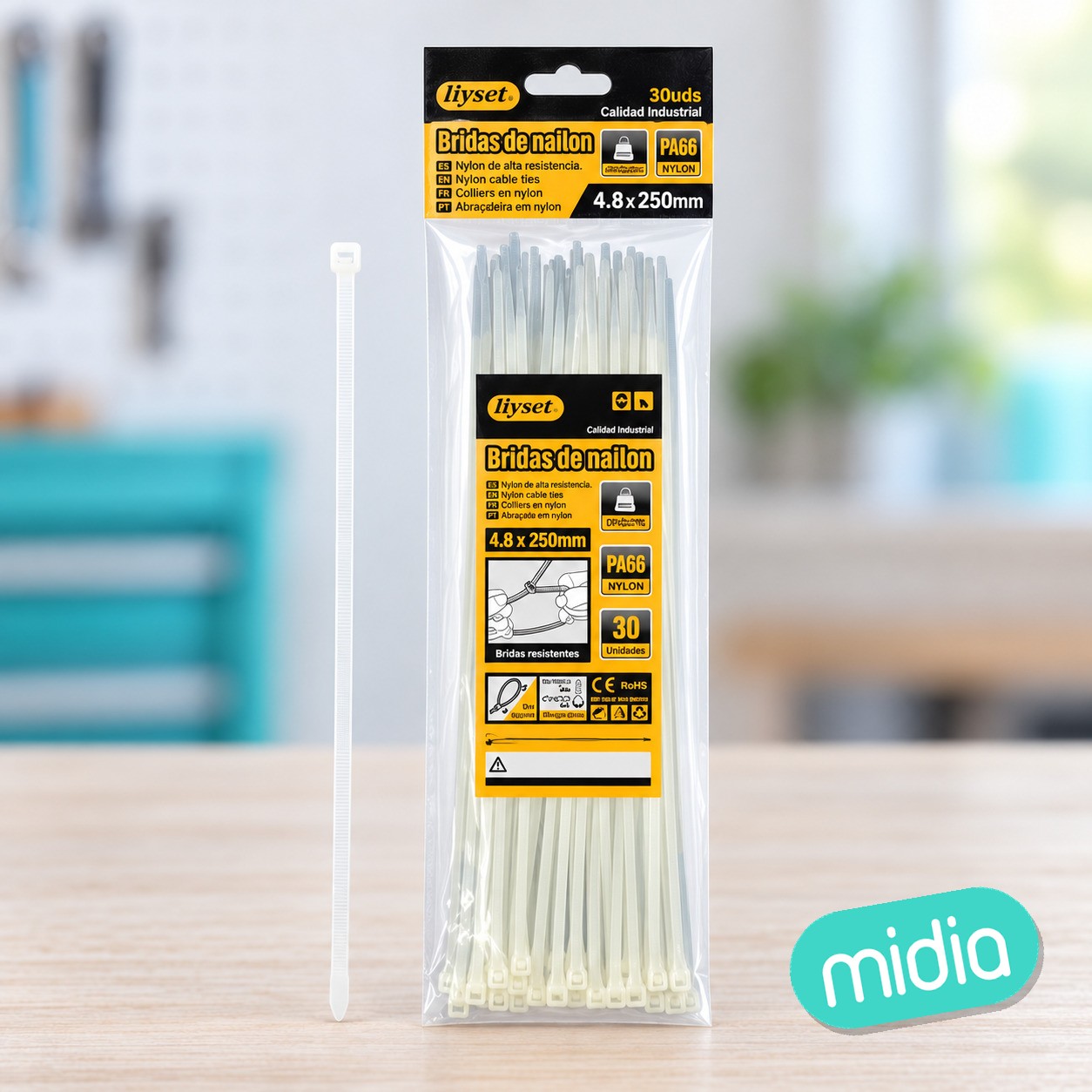 Bridas de nailon 4.8x250mm