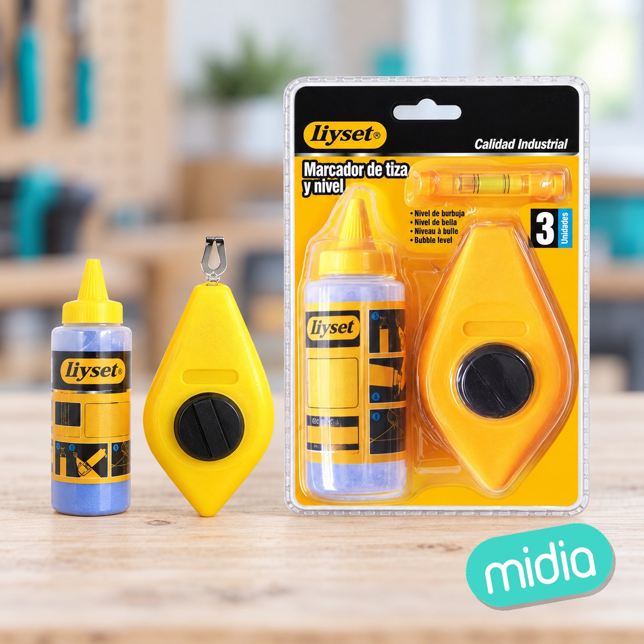 Marcador de tiza y nivel 3pcs