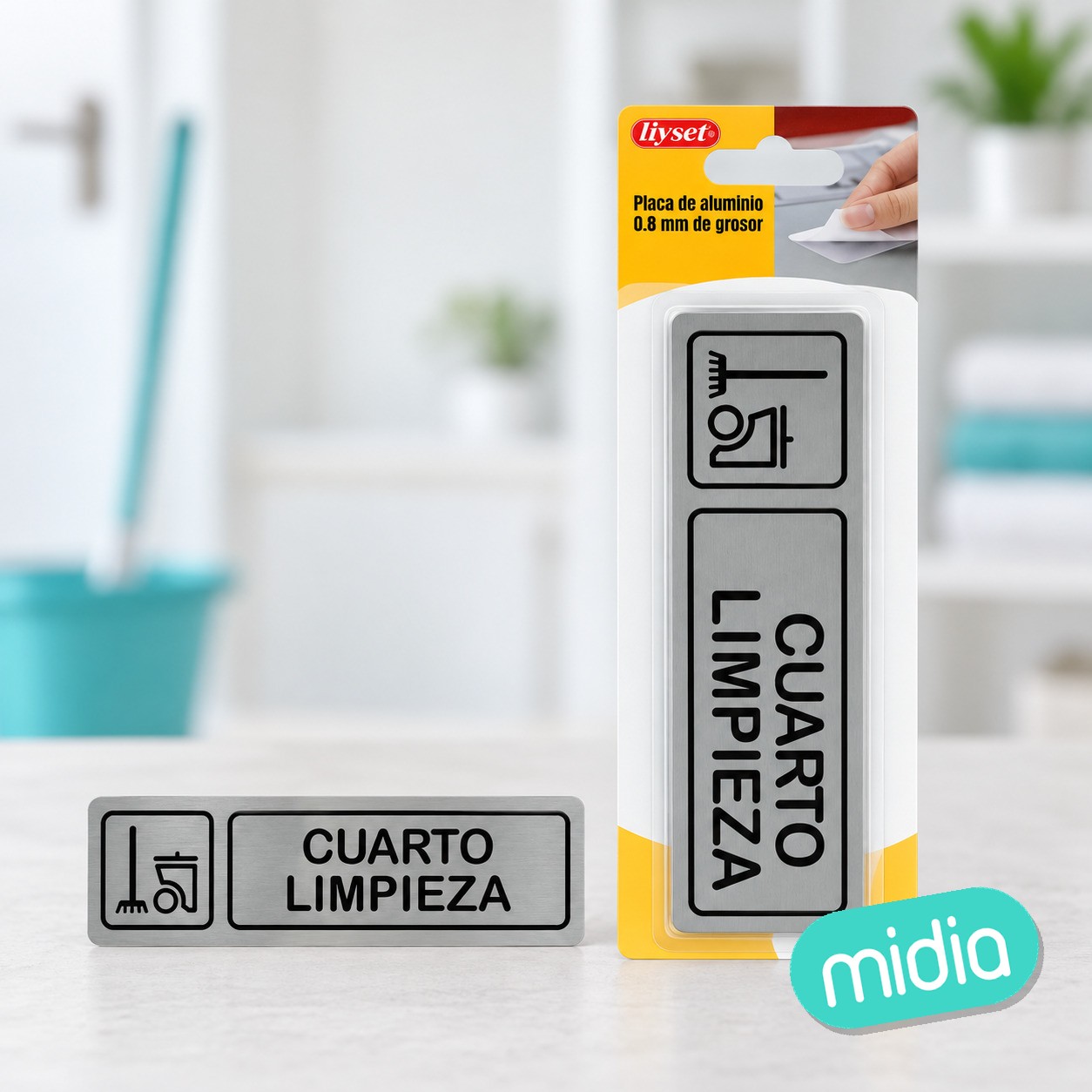 Placa de cuarto limpieza +18x5cm/0.8mm