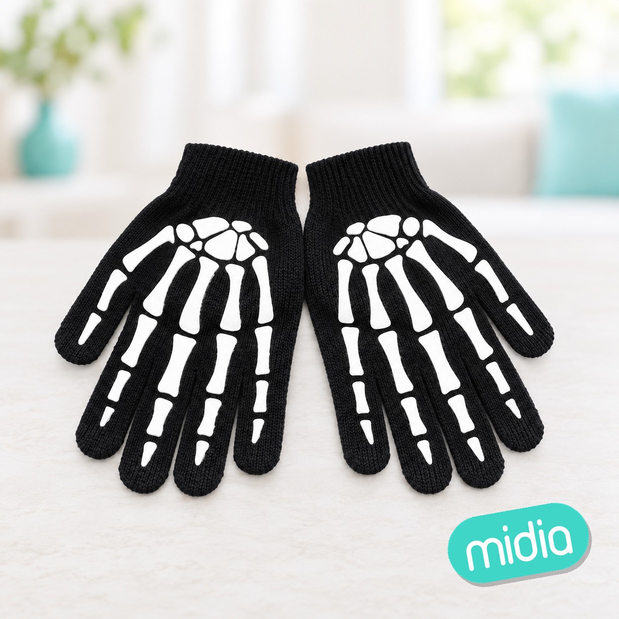 Guantes esqueleto cortos