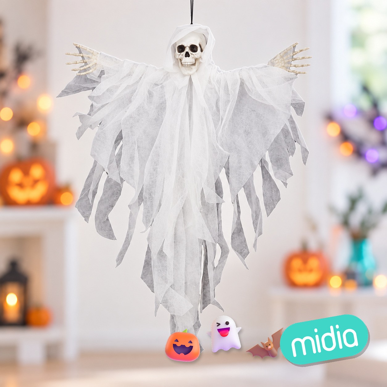 Muerte capucha bl 75cm