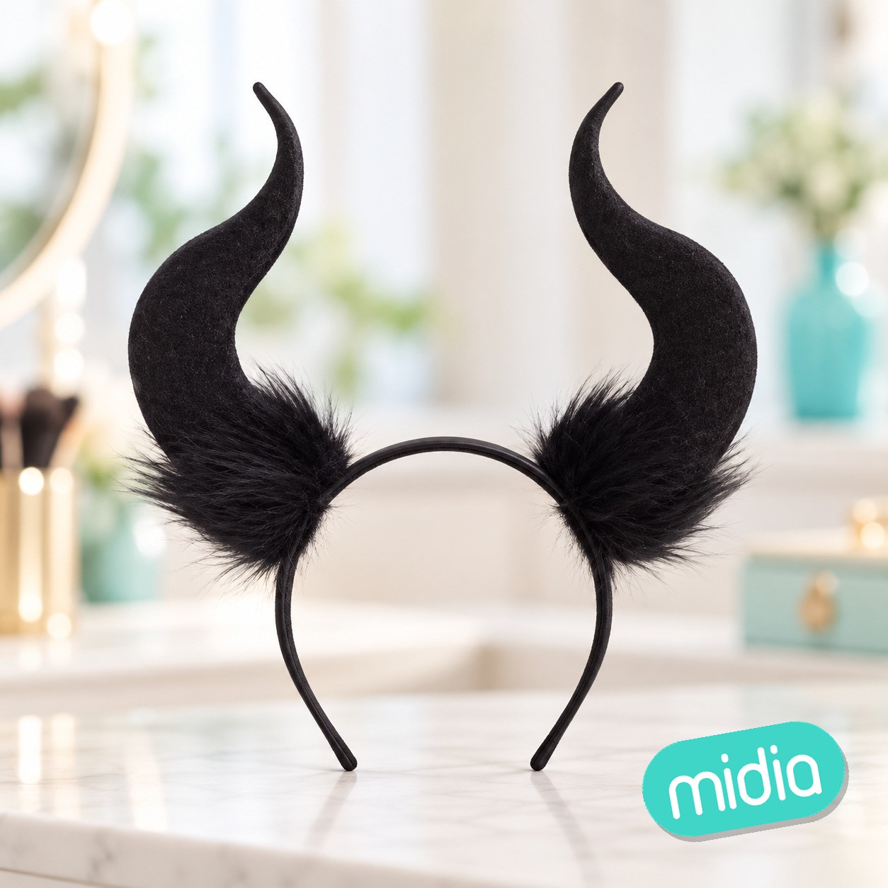 Diadema demonio con pelos