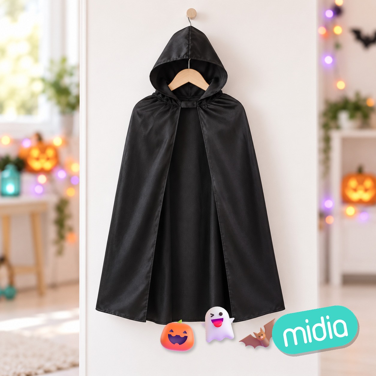Capa punto capucha 90 cm negra