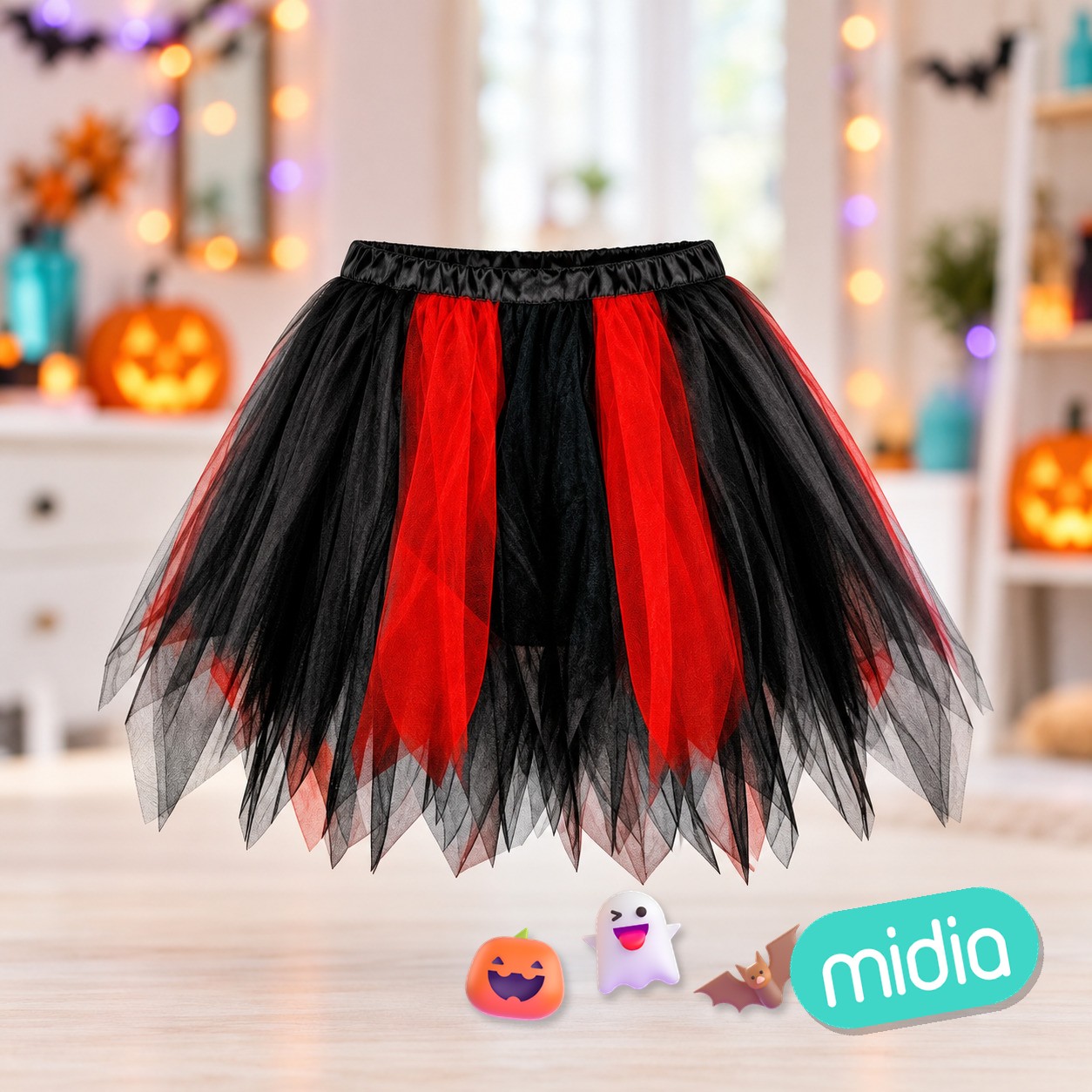 Tutu bicolor negro+rojo 30cm