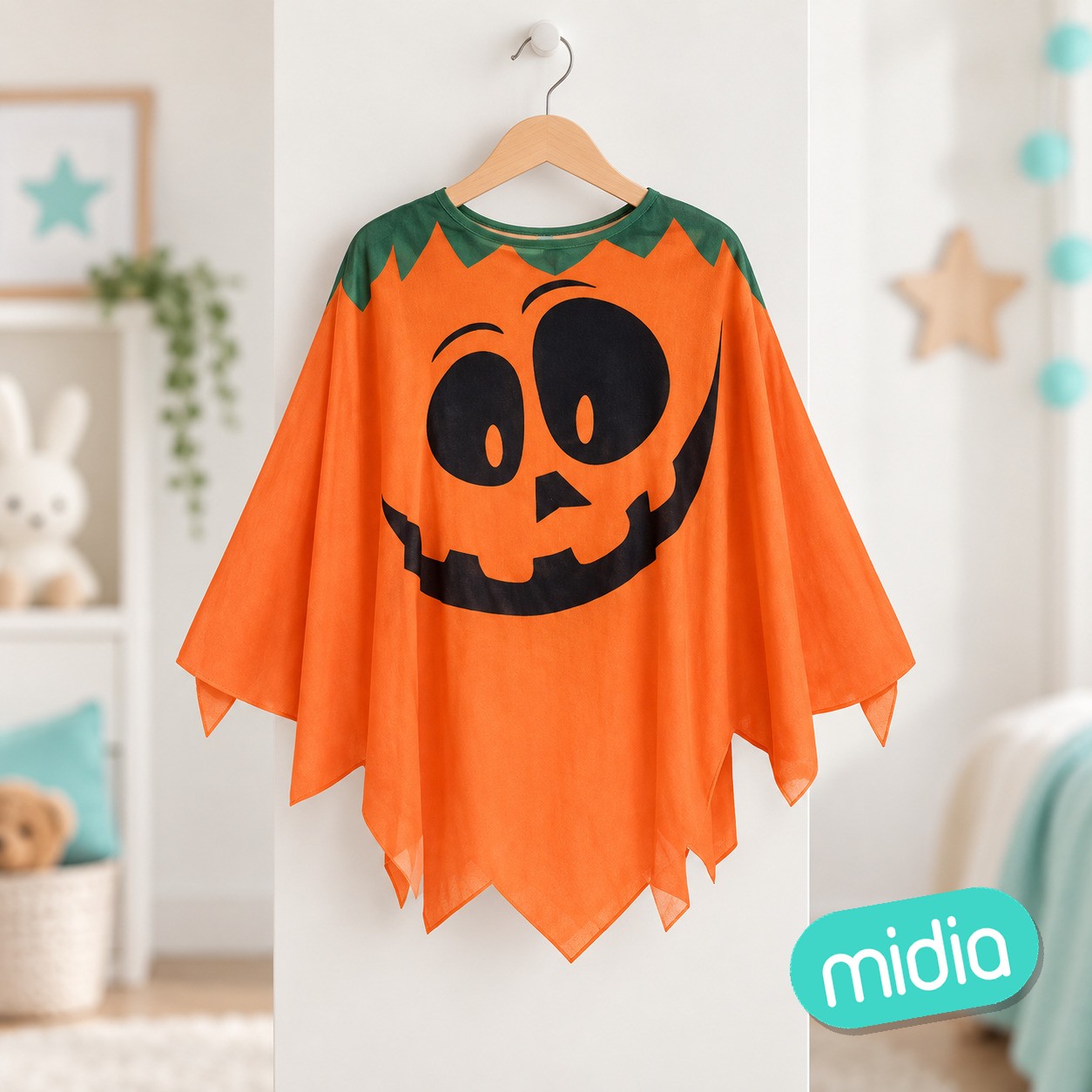 Poncho 65cm infantil calabaza