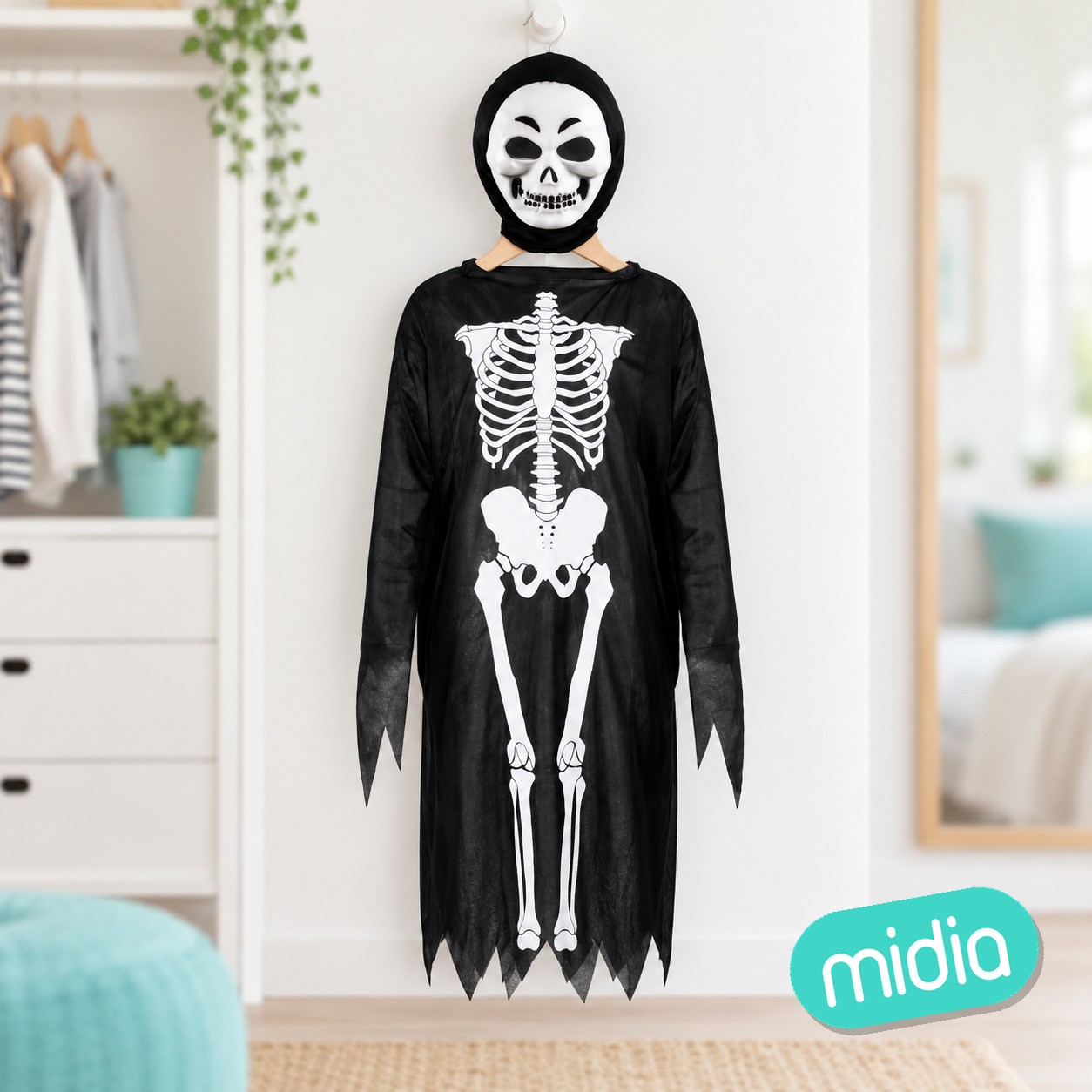 Tunica 80cm infantil esqueleto