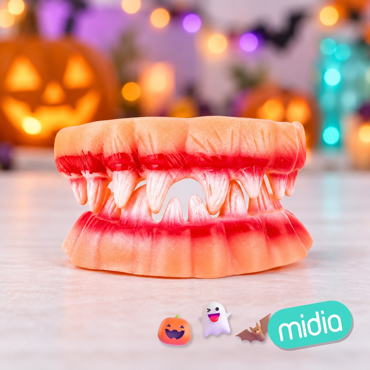 Dentadura doble con sangre