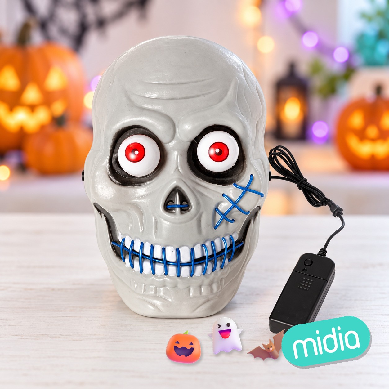 Mascara skull con tubos de luz