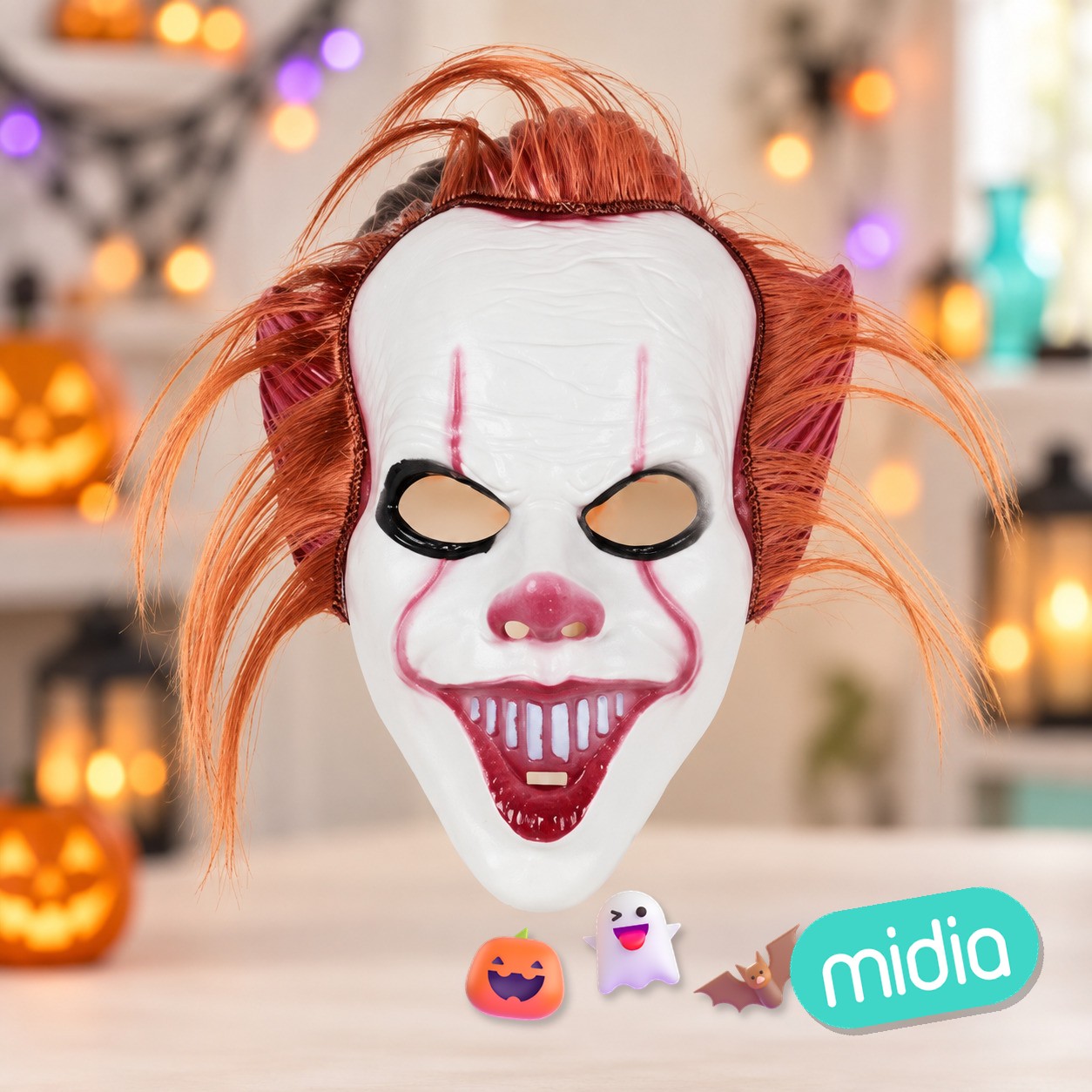 Mascara plastico payaso pelo