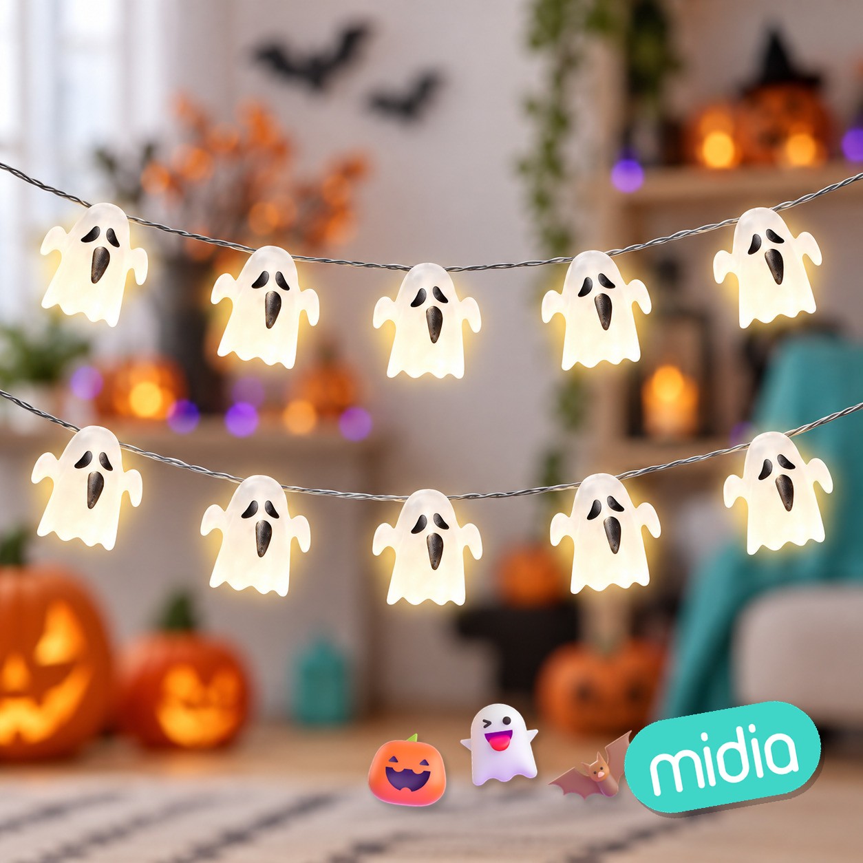 Guirnalda luz mini fantasmas