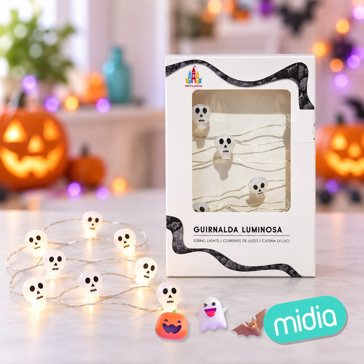 Guirnalda luz mini craneos