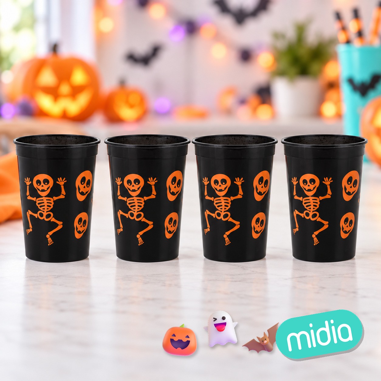 Vasos plastico hlw 4pc neg