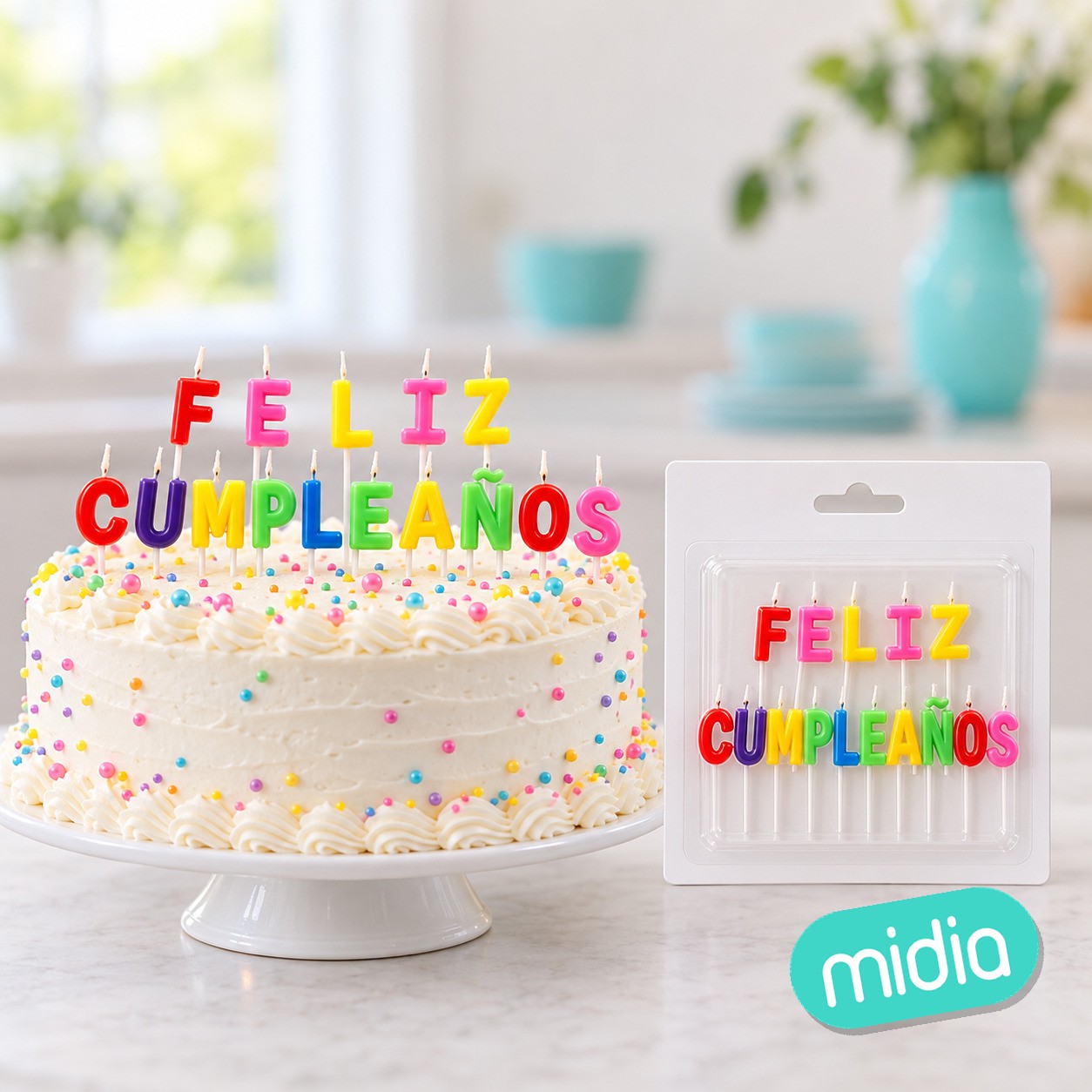Velas letras feliz cumple fosfo