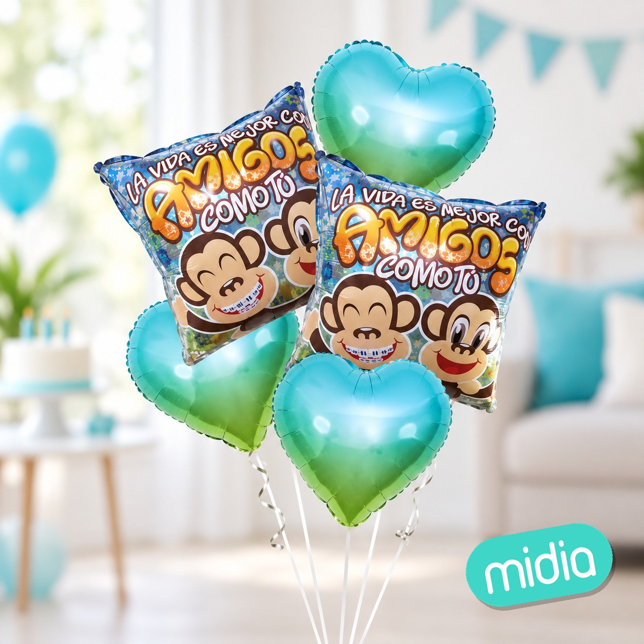 Set azul tiffany mejor amigo 5 globos