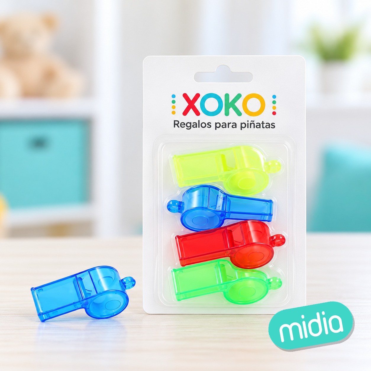 Pack pinata silbatos 4pc