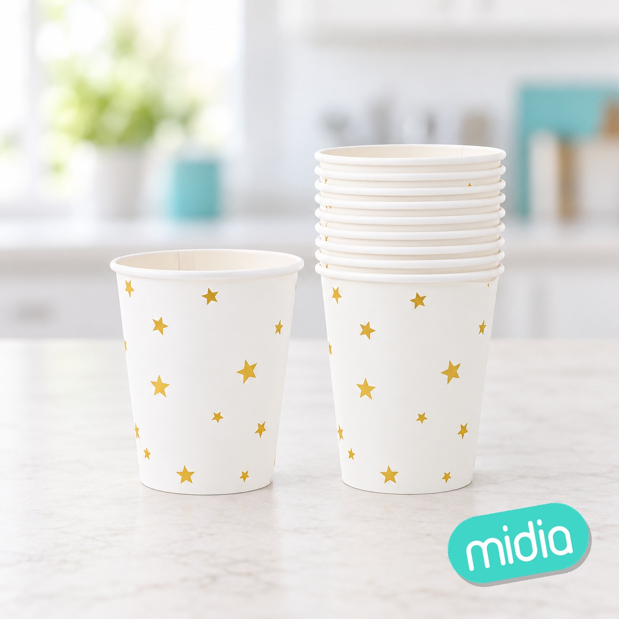 Vaso 9oz/250ml gold star 12pc