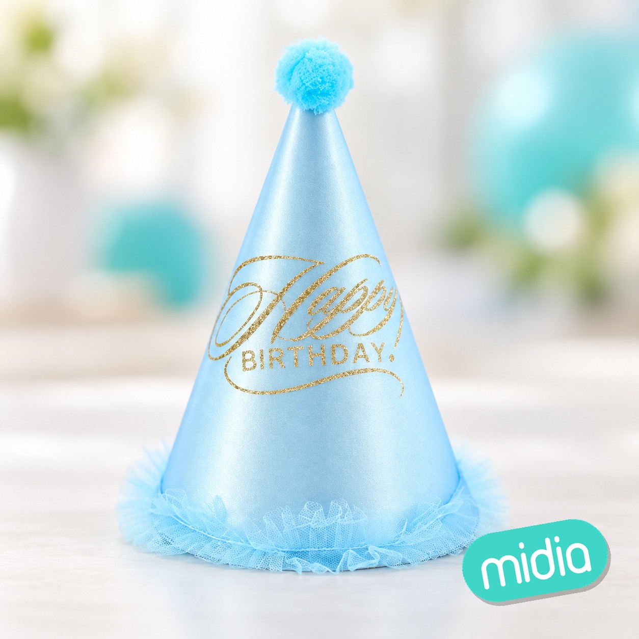 Gorro happy bday azul 1pc