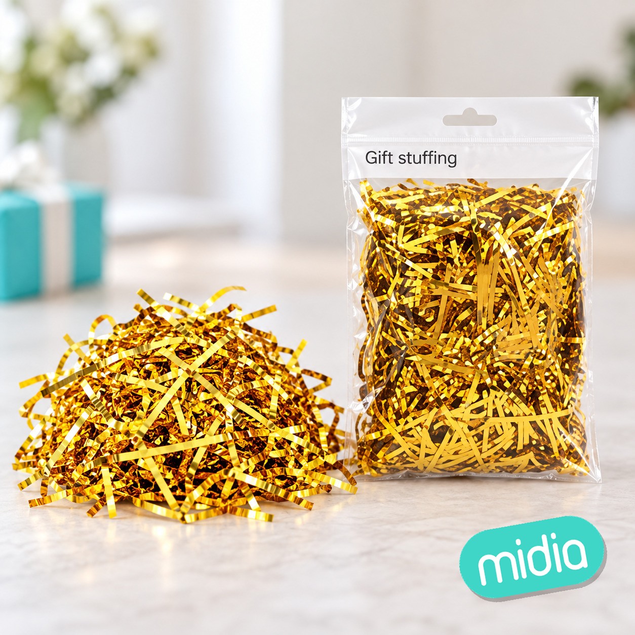 Virutas papel relleno oro metálico 20g
