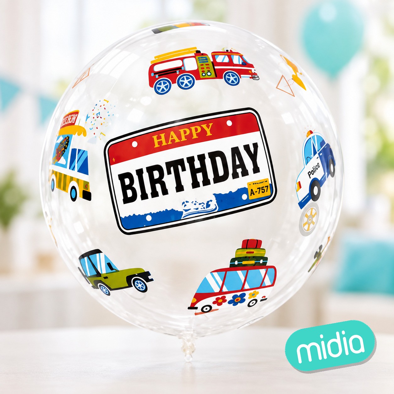 Globo burbuja 18''/45cm bday vehículo