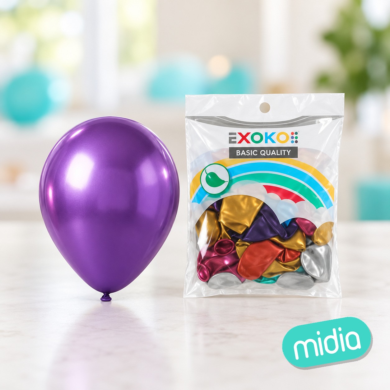 Globos 25pc 1.8g 23cm surtido metalizado