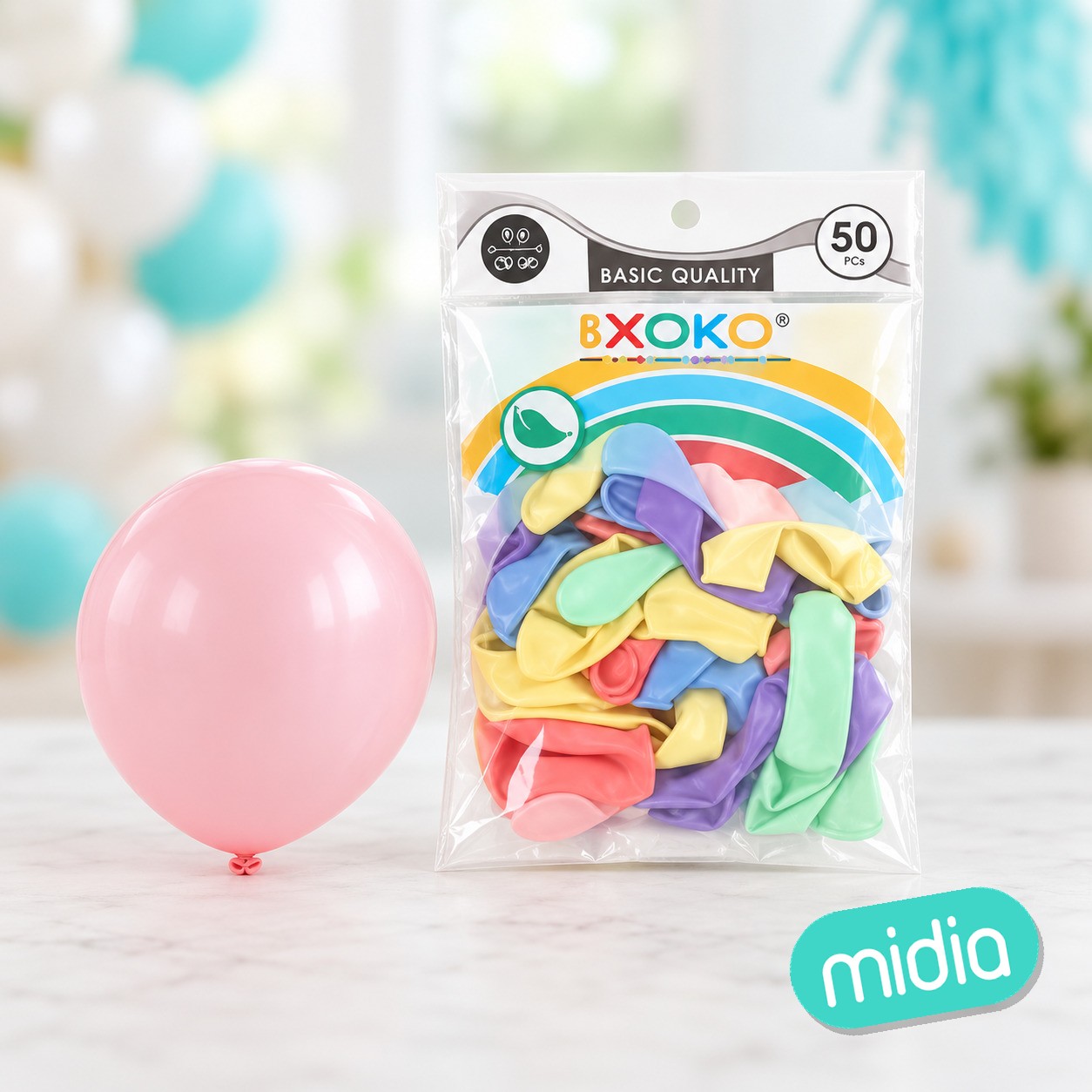 Globos 50pc 1.5g 23cm surtido macaron