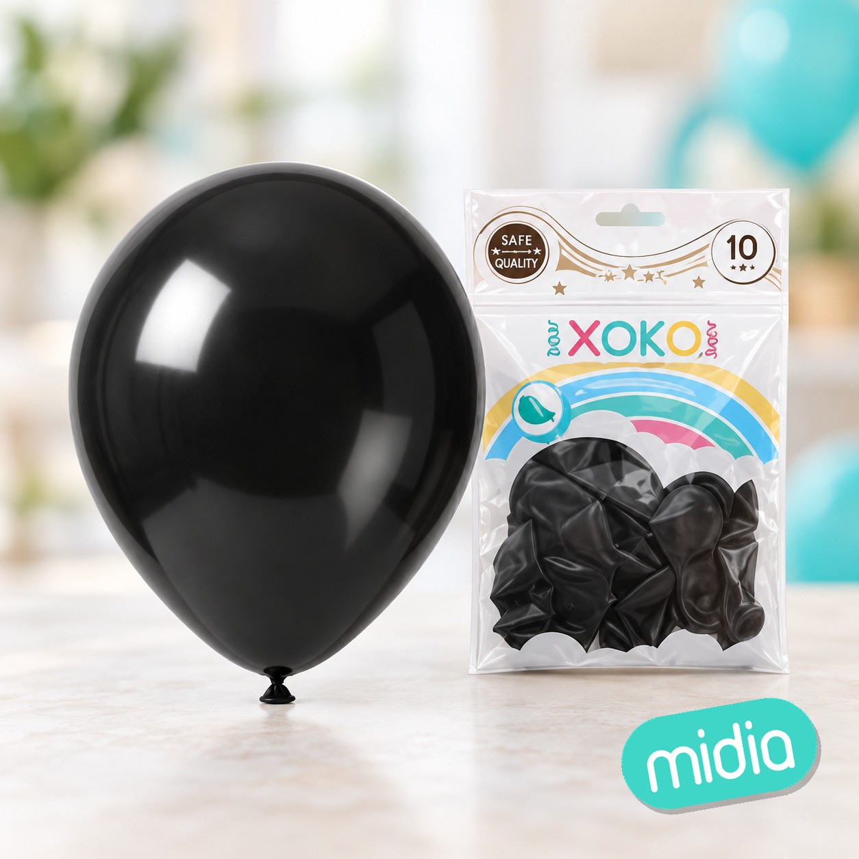 Globos 10pc 2.2g 25cm negro