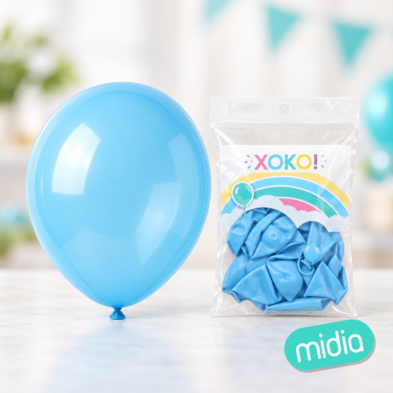Globos 10pc 2.2g 25cm azul claro