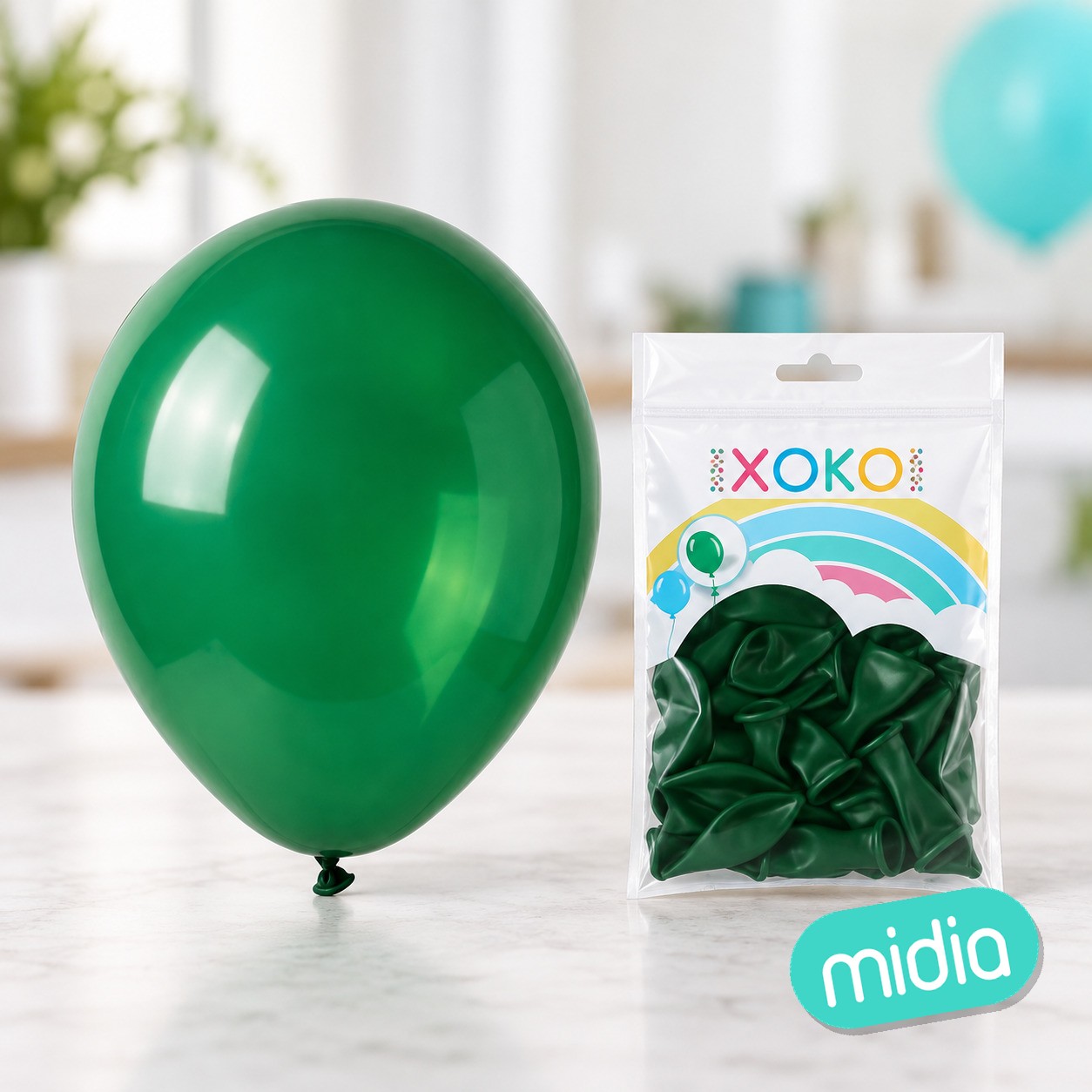 Globos 10pc 2.2g 25cm verde osc