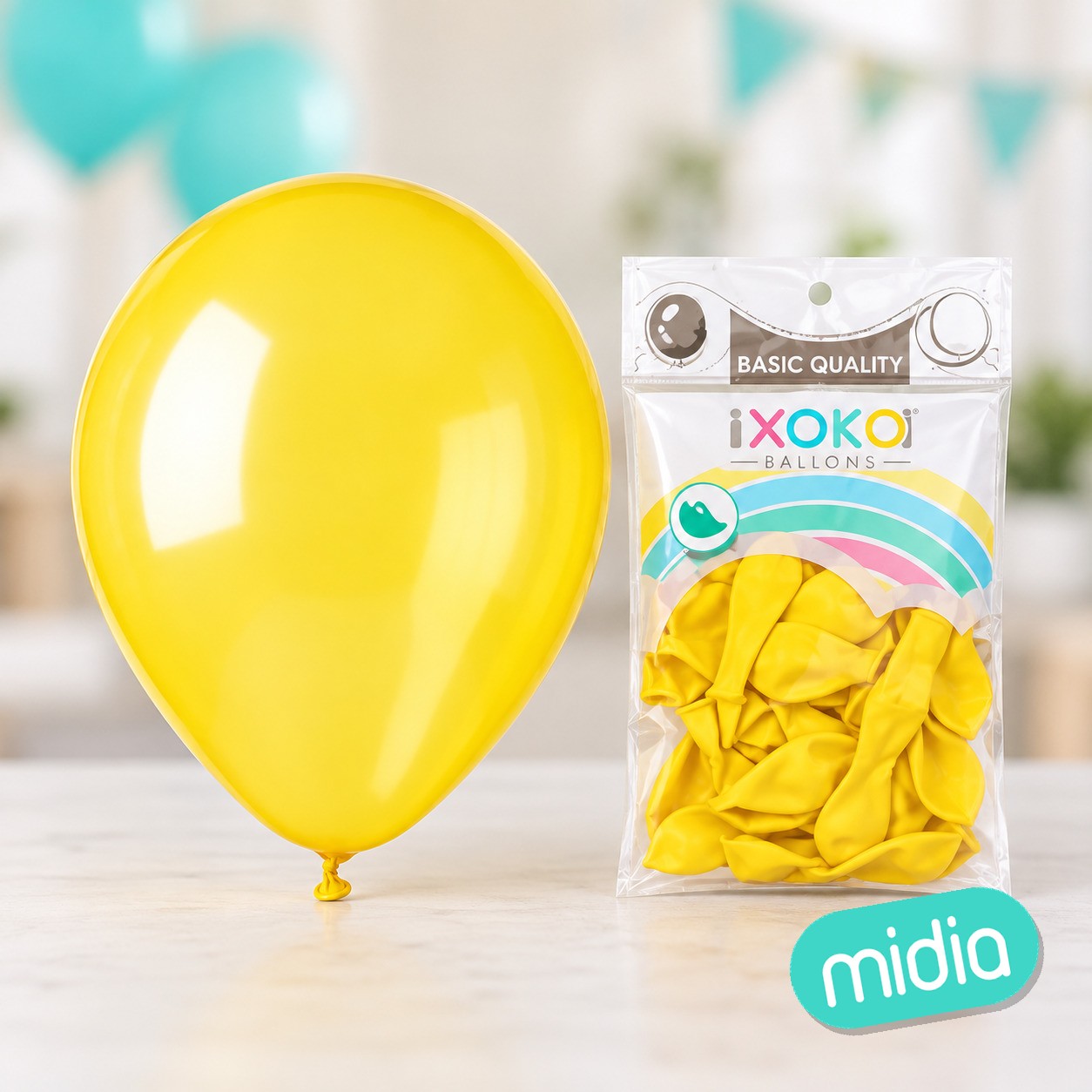 Globos 10pc 2.2g 25cm amarillo vivo