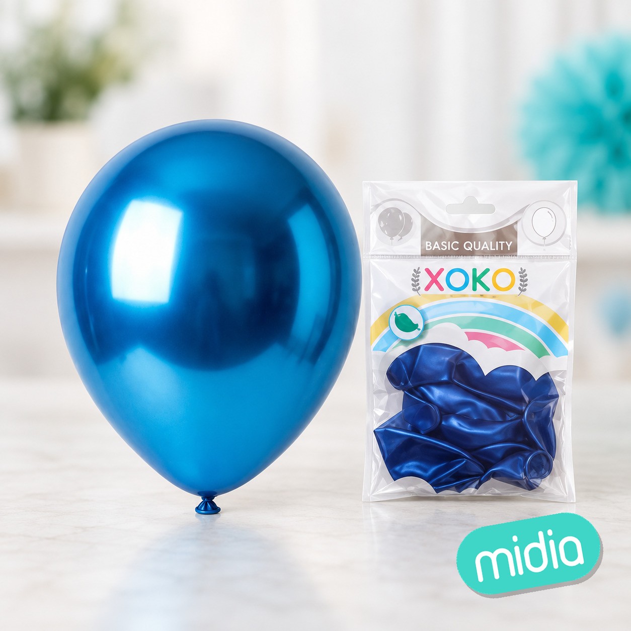 Globos 10pc 2.2g 25cm azul perla