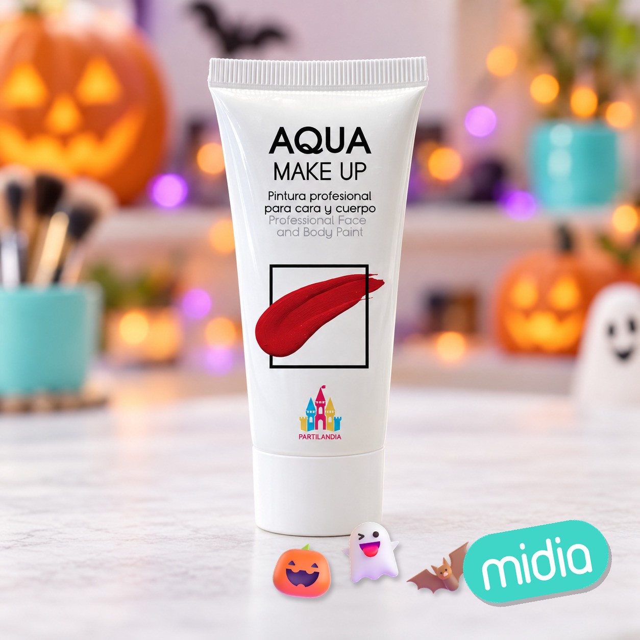 Aqua makeup rojo