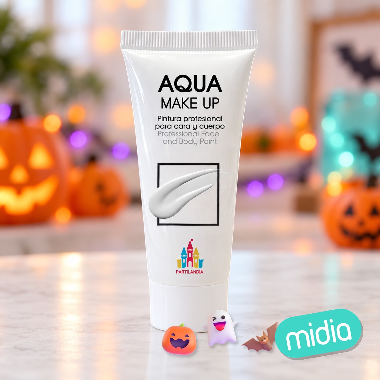 Aqua makeup blanco