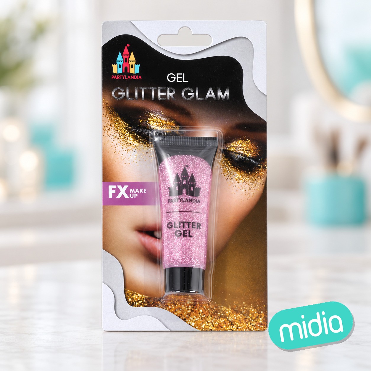 Gel glitter rosa