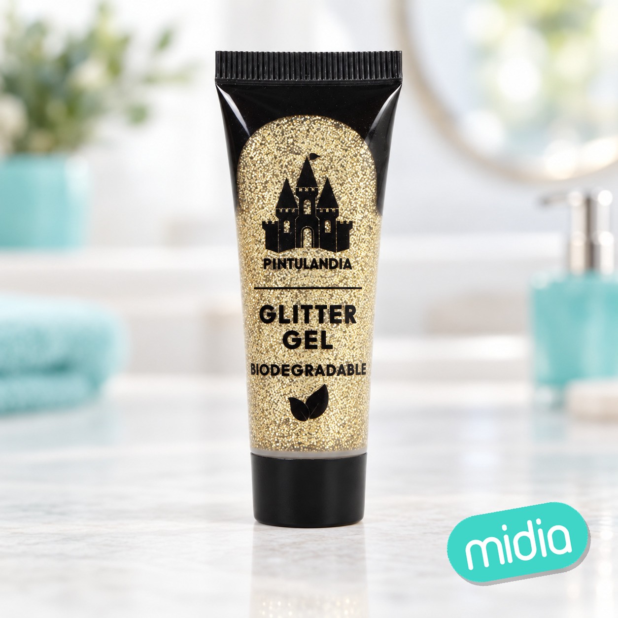 Gel glitter oro biodegradable